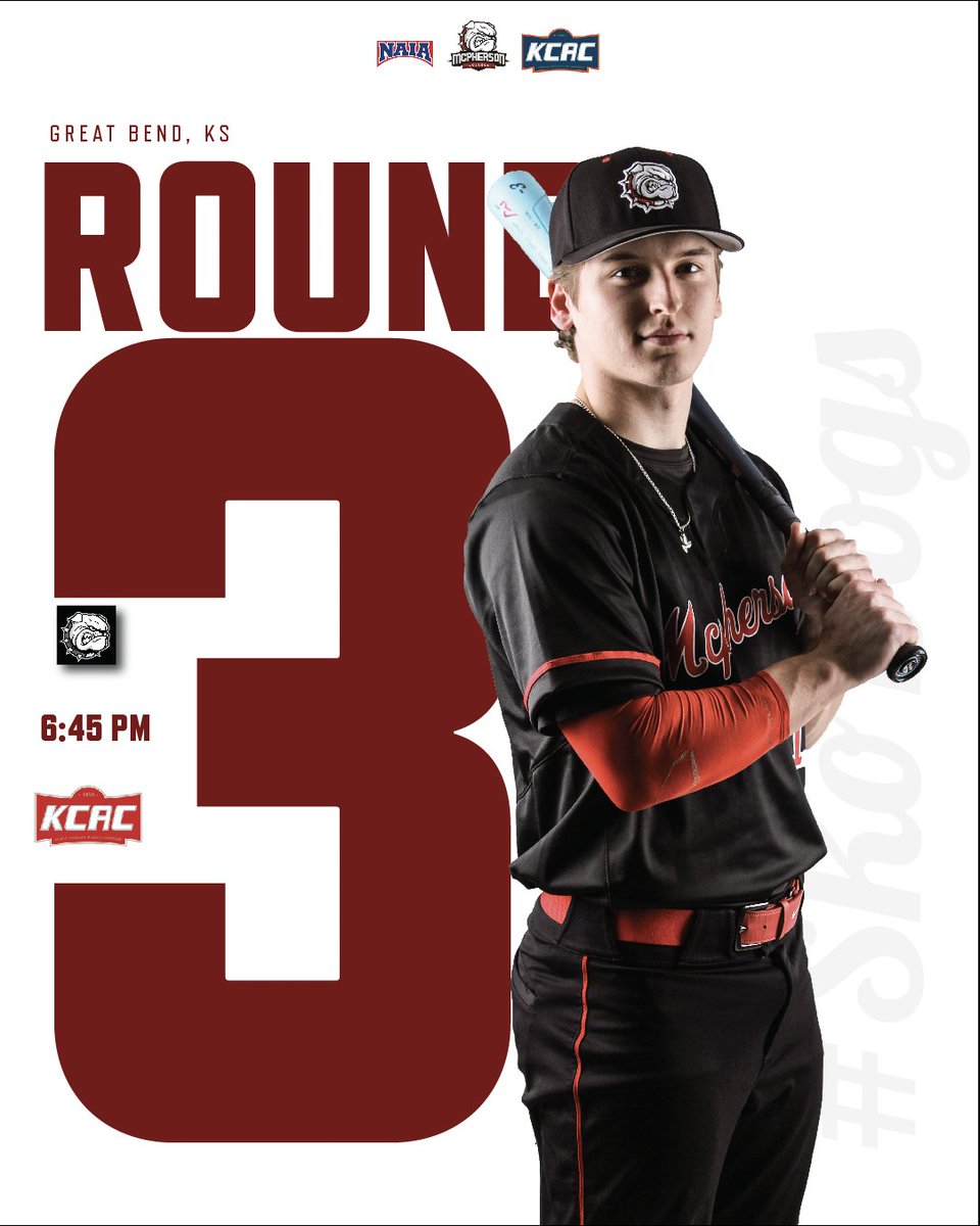 🚩 GAME DAY 🚩
🆚 Winner of Kansas Wesleyan and Evangel University 
⏰ 6:45 PM
📍 Great Bend, KS
📺 kcacnetwork.com
📊naiastats.prestosports.com/sports/bsb/202…
#BulldogPride