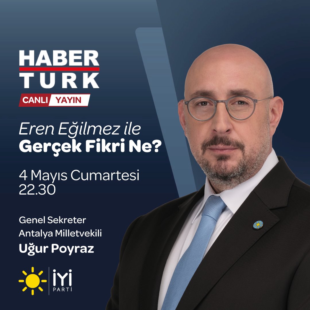 Bugün @HaberturkTV canlı yayınında @erenegilmez ile #GerçekFikriNe programının konuğu olacağım.