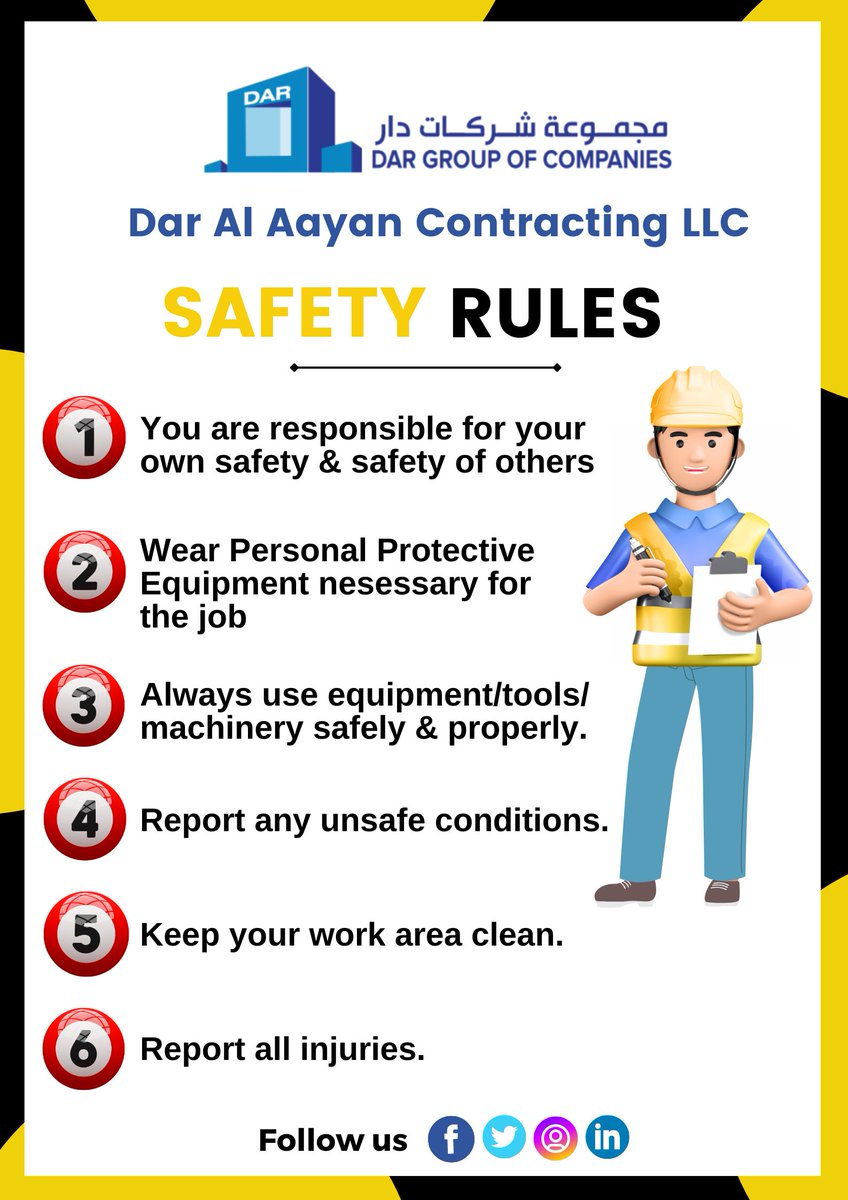 Building Strong, Building Safe: Construction Safety Rules Save Lives.
#ConstructionSafety #SafetyRules #SafetyFirst #WorkplaceSafety #SafetyTraining #OccupationalSafety #SafetyCulture #SafeWorkplace #SafetyMatters #StaySafe #SafetyTips #ConstructionIndustry #SafetyIsPriority