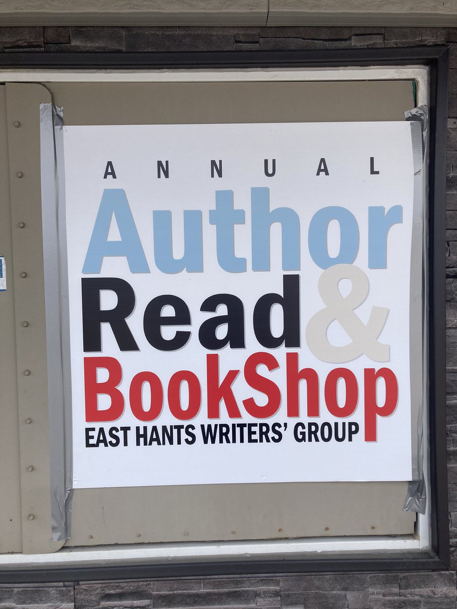 Author bookshop and reading in Milford downstairs in the basement at the Rec Hall. Put on by the #EastHants Writers Group. On today and Sunday until 4 pm and Sat night 630-830. #Truro #ElmsdaleNS #Halifax