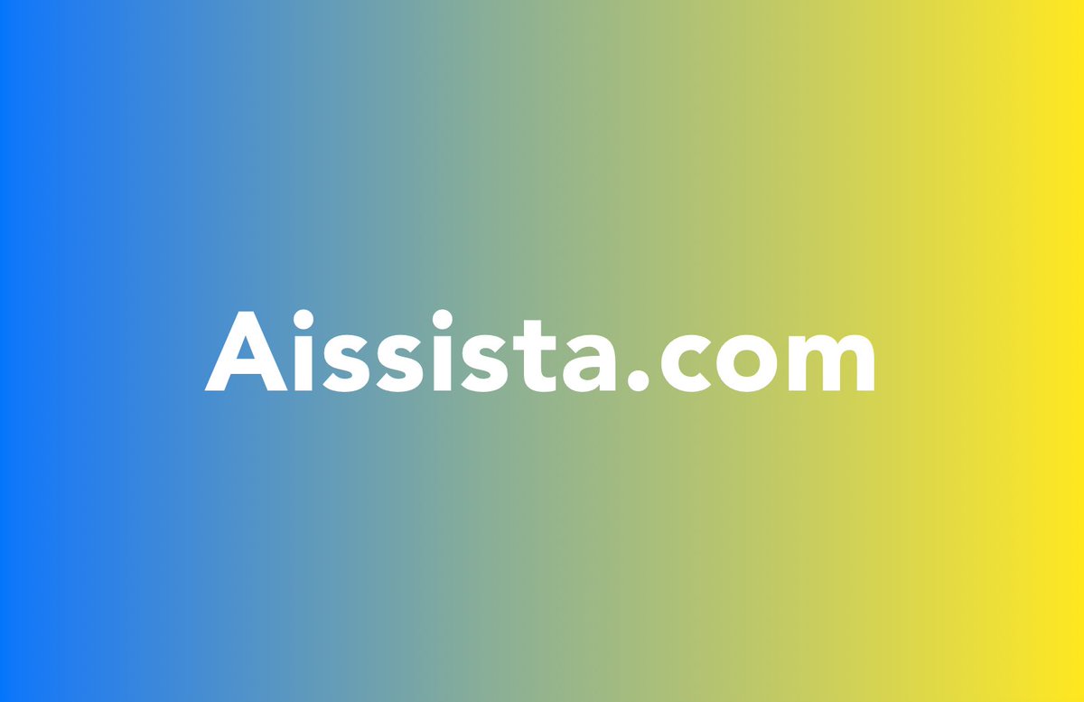 Just acquired Aissista.com! 

Your personalized AI assistant. 🤵🏻‍♂️🤵🏻

#ai #assistant #chatbot #aiagents #llms #gpt #GPT5 #openai #google #siri #apple #googleassistant #alexa #notta #jasper #motion #notion #grok #elon