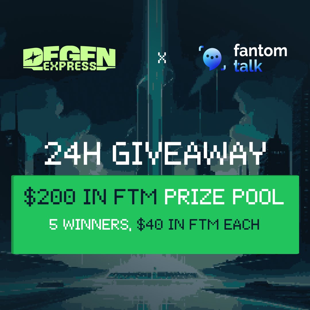 Flash News: Degen.Express x @FantomTalk Giveaway!

Hop on the Degen Express with Fantom Talk and rocket straight past the moon! 🚀
This train waits for no one!
LFG, Choo choo mfers!🚄

Good luck, degens!

gleam.io/pOqVJ/degen-ex…