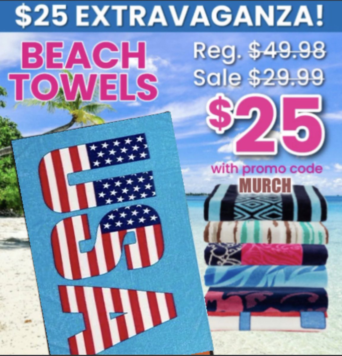 🇺🇸Patriots, Summer is almost here! The best high quality beach towels on sale now! Free shipping on orders over $75. Support a great Patriot like Mike & his company. 👉Use Promo 'MURCH' Call or click 👇 800-684-5482 mypillow.com/murch 800-950-2917 mystore.com/murch
