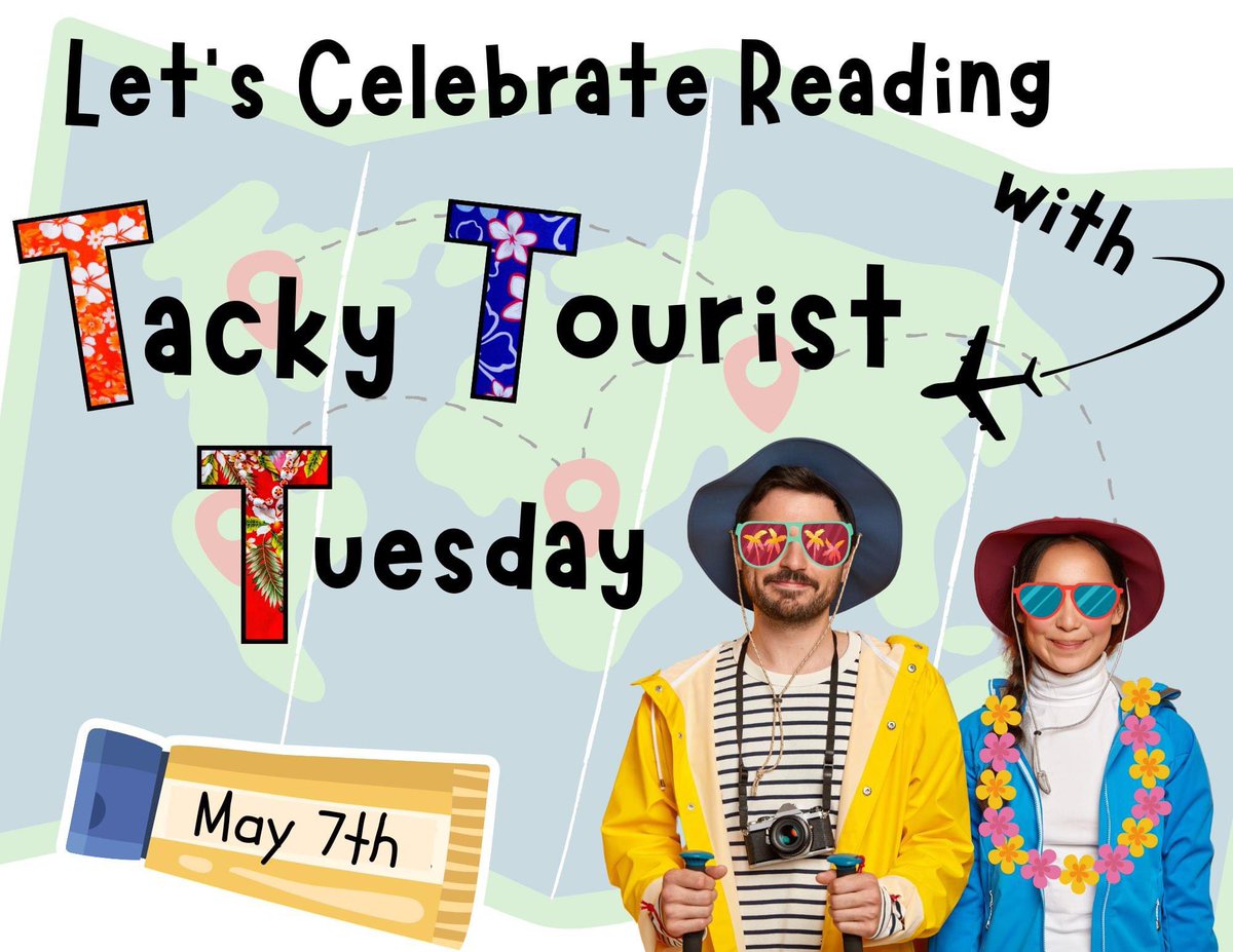 It’s time to open a book and go on your favorite adventure! We are kicking off our summer reading challenge by dressing up on May 7th as Tacky Tourist! Everyone will have 20 min of DEAR time too! @RodriguezESISD @SeguinISD #seguinreads
