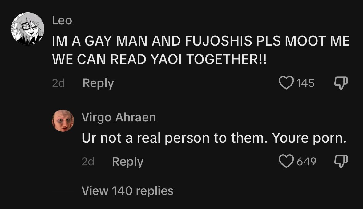 Ur not a real person to them. Youre porn.