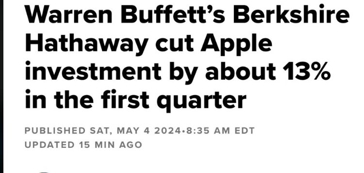 Apples buyback is Buffet’s exit liquidity. 
How nice of them.