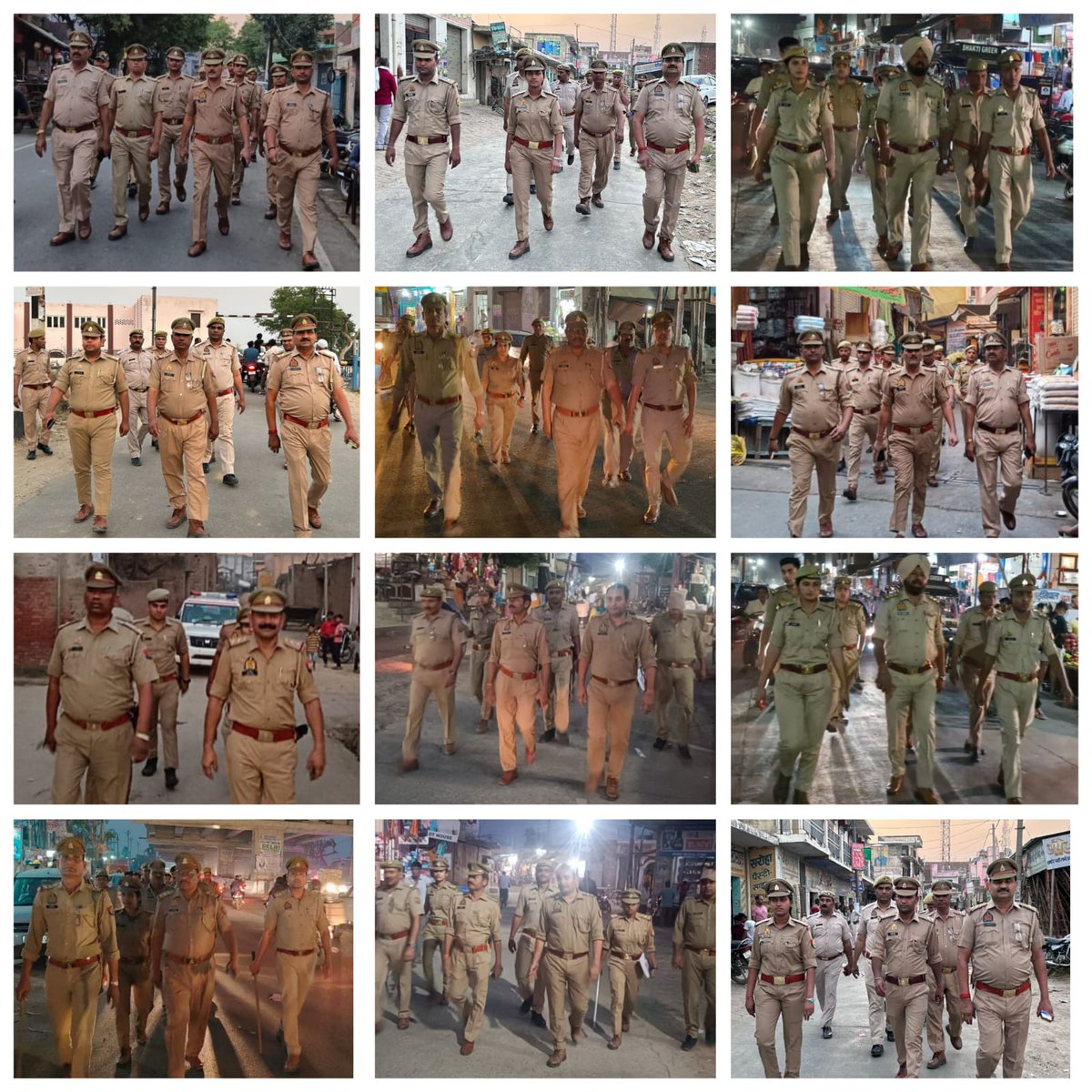 #FootPatrolling SP बागपत के निर्देशन में #baghpatpolice द्वारा अपराध नियंत्रण/शांति एवं कानून व्यवस्था तथा आमजन में सुरक्षा का भाव जागृत करने के उद्देश्य से प्रमुख चौराहो,महत्वपूर्ण प्रतिष्ठानो पर पुलिस बल के साथ #पैदल_गस्त/संदिग्ध व्यक्ति वाहन की चैकिग की जा रही है #UPPolice