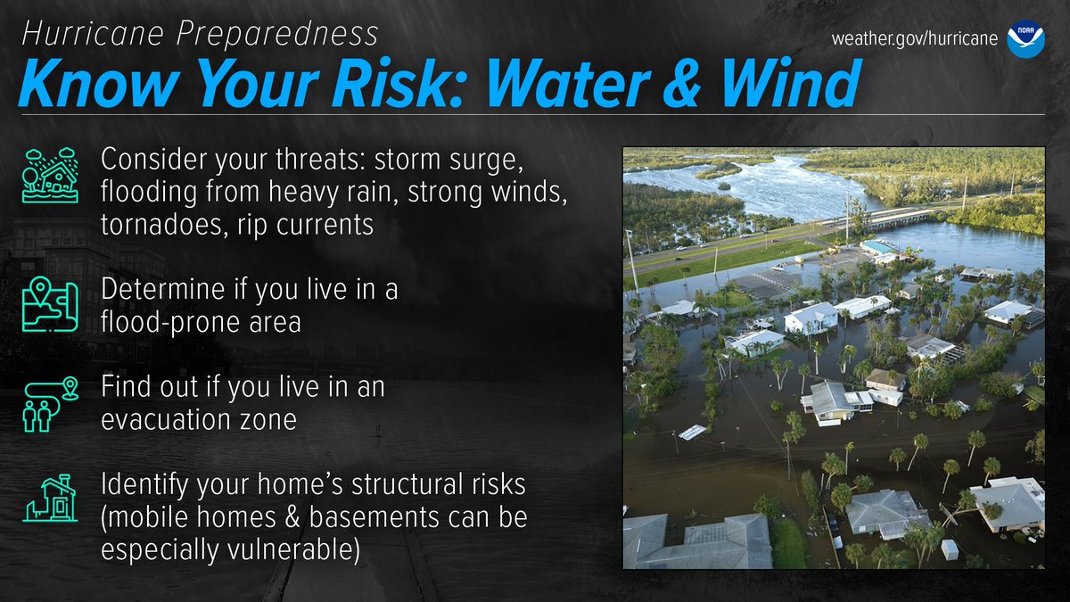 The first step of preparing for hurricanes is to know your risk. Hurricanes are not just a coastal problem., so find out today what types of water and wind hazards could happen where YOU live. #HurricanePrep #HurricaneStrong