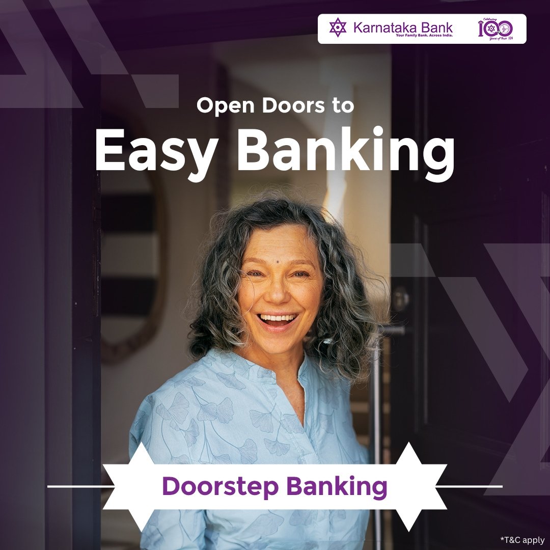Step into a world of convenience with Doorstep Banking from Karnataka Bank. Apply now: karnatakabank.com/apply-now #karnatakabank #doorstepbanking #doorstepbankingservices #convenientbanking #banking #easybanking