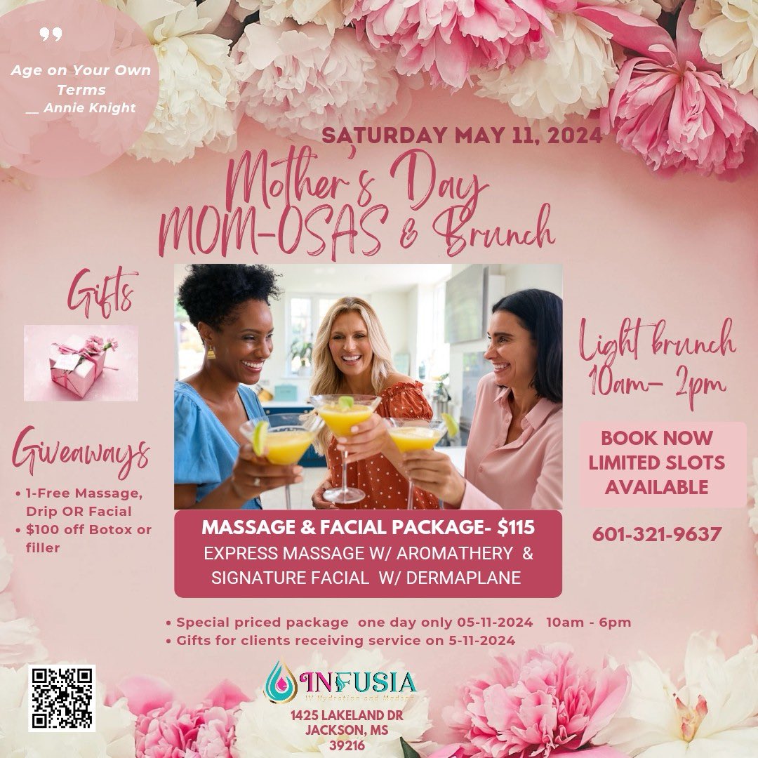 🥂 Celebrate Mother’s Day with Infusia! Gift cards are available for purchase. Bless a mommy 😊