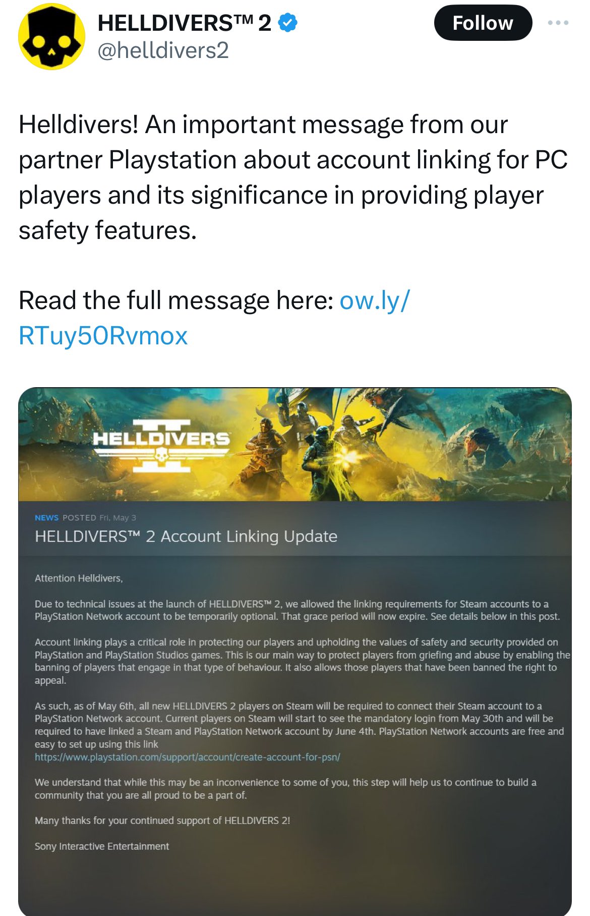 Jake Lucky on X: &ldquo;After requiring PC players to have a PlayStation 