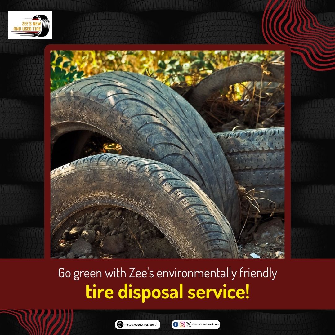 Let us responsibly recycle or dispose of your old tires, keeping our roads and planet clean for future generations.

Call us now: 302-322-0451
#Zee #Used #New #tire #services #environmentally #gogreen #tiredisposal #futuregeneration #roads #cleanplanet #recycle #happysaturday