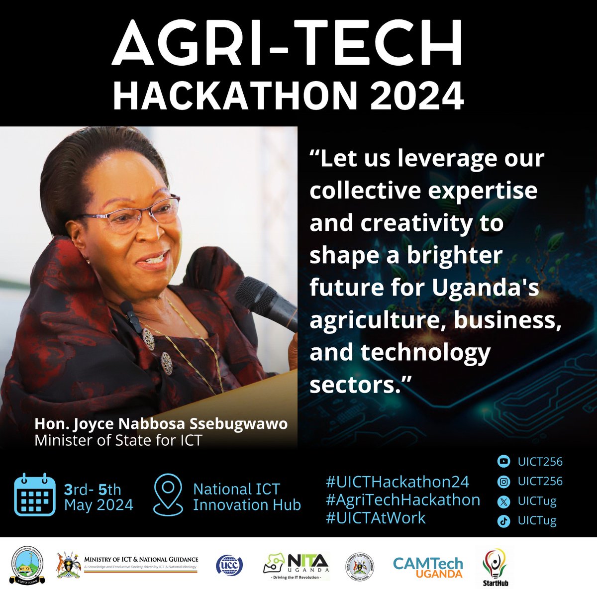 Together, we can build a brighter tomorrow where technology serves as a catalyst for positive transformation, leaving a lasting legacy of prosperity for generations to come. #UICTHackathon24 @UICTug #AgriTechHackathon @MoICT_Ug @InnovationHubUg @NITAUganda1 @CamtechUganda