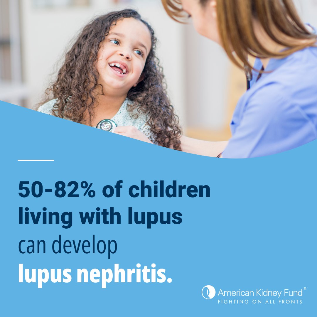 Did you know that lupus nephritis can occur in around 50-82% of children living with lupus? When lupus causes the immune system to attack healthy kidney cells & cause kidney damage, children living with lupus can develop lupus nephritis. Learn more: bit.ly/3xcidUk