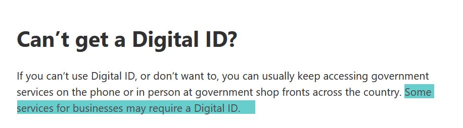 The Labor Government: 'We absolutely promise that #DigitalID is 100% voluntary.'

Also the Labor Government (on the Digital ID website):