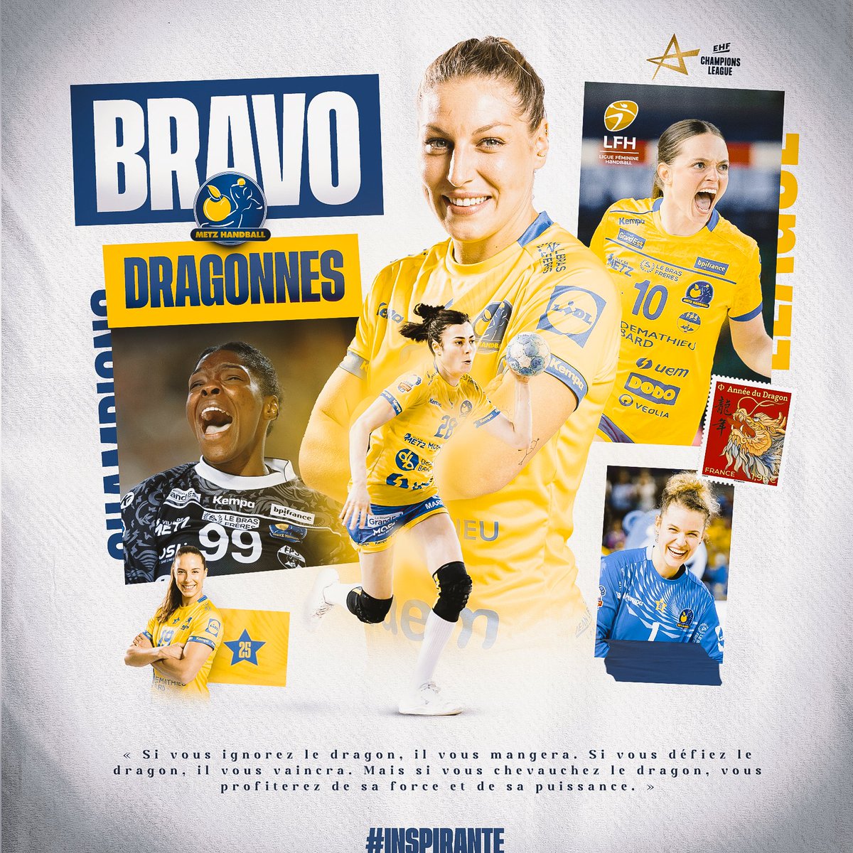 😍 ELLES L'ONT FAIT !! ✅ @MetzHandball valide sa qualification pour le Final 4 de l'@ehfcl 🌡 ✊ Quelle performance, BRAVO aux Dragonnes ! #inspirante