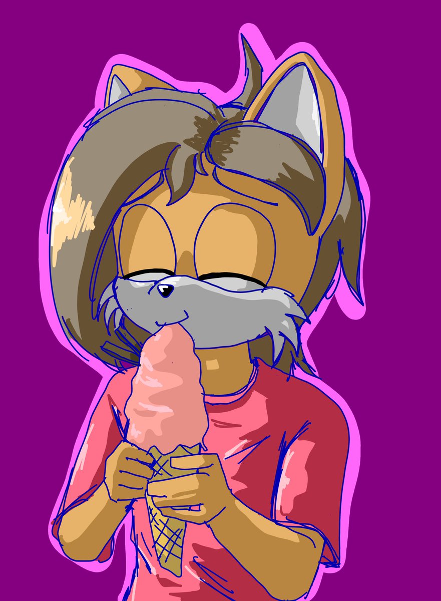 Tiny Rioko got a yummy ice cream!