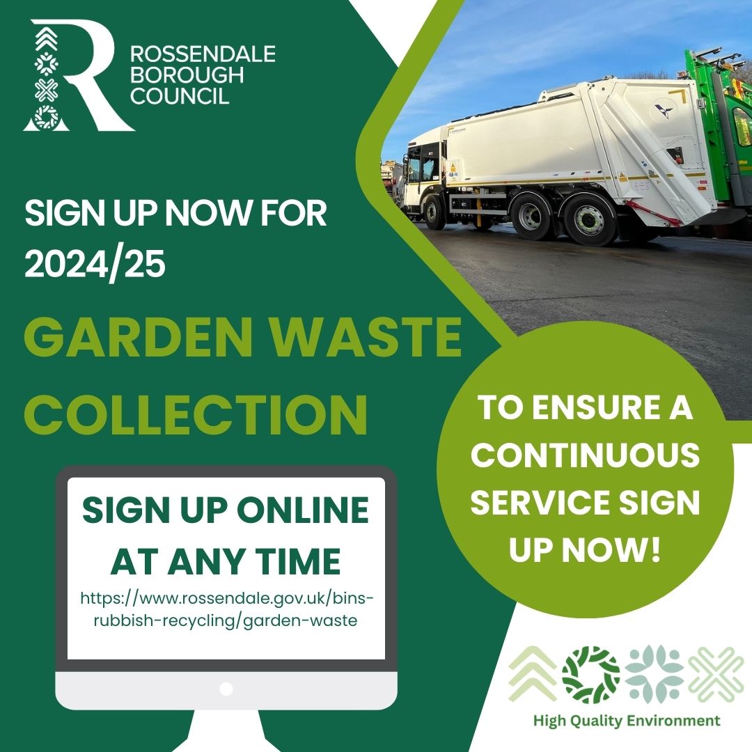 Have you signed up to our garden waste collection?🍃🚛 The collection of garden waste will cost £45 per year for one bin collected on a fortnightly basis from March to November. For more information and to sign up click here - bit.ly/gardenwasterbc