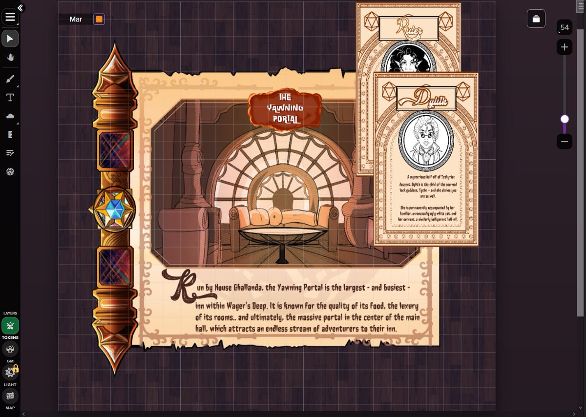 lazyplover's tweet photo. Blew the dust off of the Faeberron campaign a month or so ago, because a friend was trapped in the tragic 'never plays, only dms' box. 

So some assets from it. https://t.co/rLja2EIUox