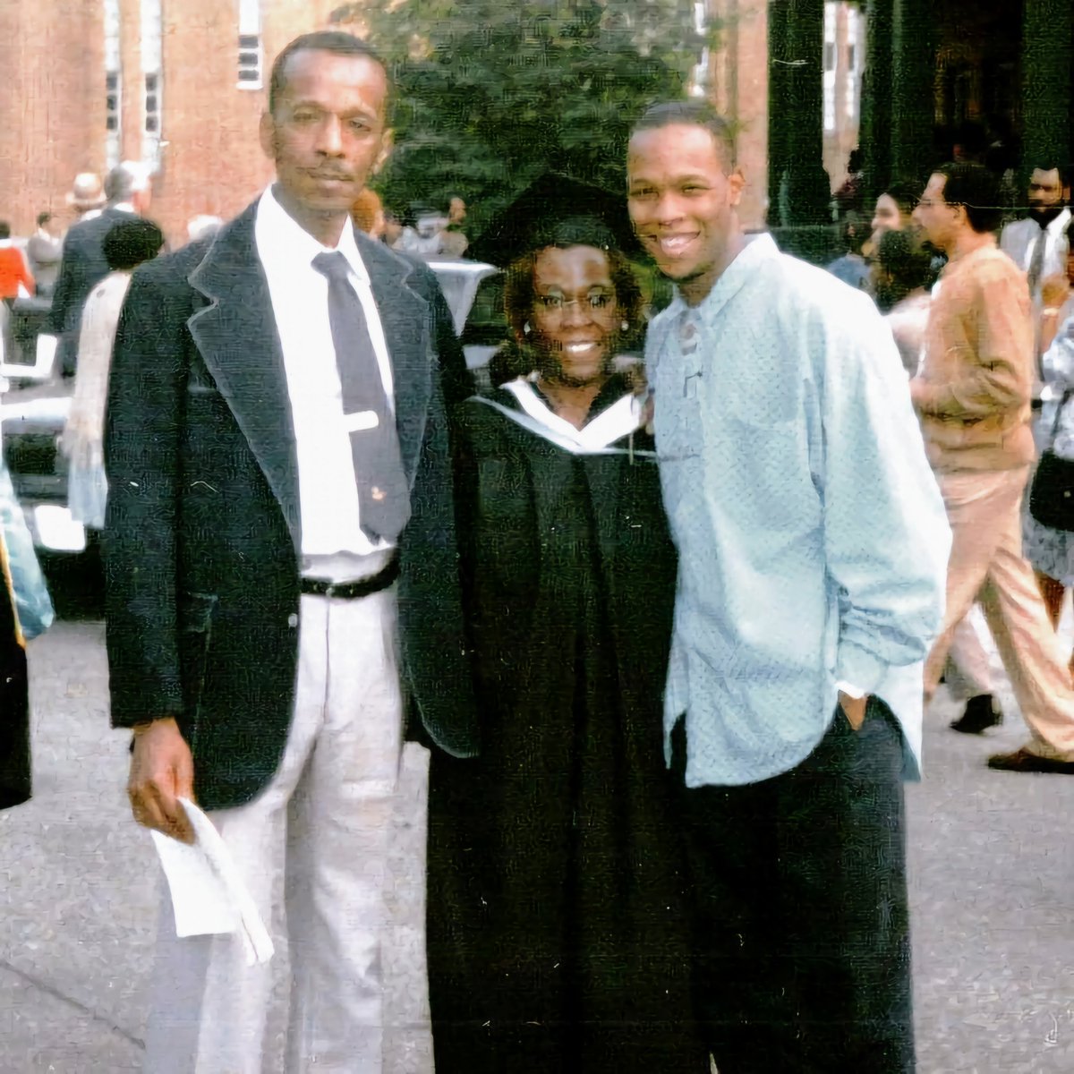 37 years ago at my late mother's graduation from The College of New Rochelle; I graduated from @FredoniaU the week prior. My late dad, who couldn't read, held us both down as we pursued our education.