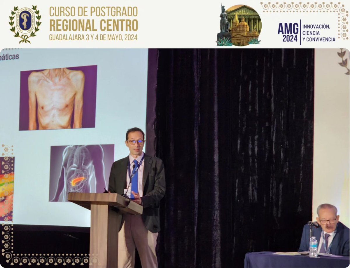 Tema: ¿Pancreatitis crónica, autoinmune o cáncer de páncreas?
Ponente: Dr. Mario César Peláez Luna 

#yosoyAMG #AMG2024 #innovacióncienciayconvivencia #RegionalCentro #CursoPostgrado