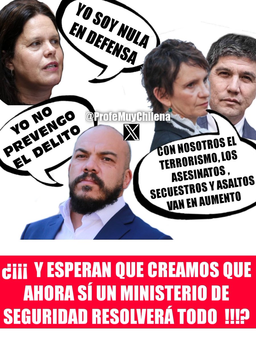 🤑🚨💰 #ALERTA 💰🚨🤑 SE VIENEN MÁS PITUTOS con un MINISTERIO DE SEGURIDAD !!! Seguirán LLENANDO al ESTADO de PARÁSITOS INÚTILES tipo MAYA FERNÁNDEZ ,TOHÁ , MONSALVE , EDUARDO VERGARA sólo para FORTALECER su PODER POLÍTICO !!! MÁS PLATA A LA BASURA !!! #Cadem #MesaCentral 👀