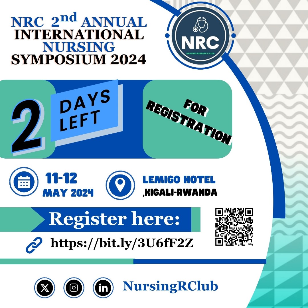 📢 Attention all! Don't miss out on the opportunity to participate in the #NRCSymposium2024. Registration is open until 06/05/2024. Act now to secure your spot and be a part of the revolution in health research. Register here: bit.ly/3U6fF2Z. #InternationalNursesDay2024