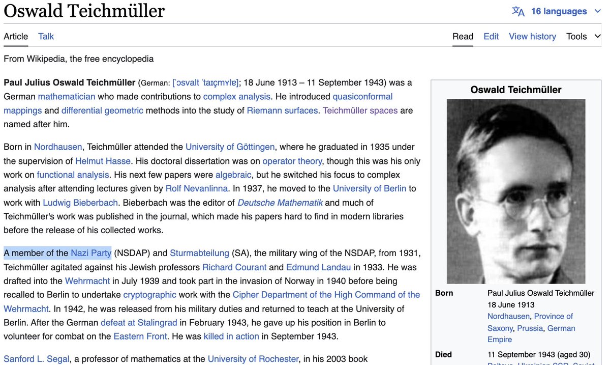 El_Pluriverso's tweet image. Sabine Hossenfelder: &quot;I have no idea what Teichmüller Theory is&quot;...me neither, but I&apos;m reaching the conclusion that Oswald Teichmüller is the Martin Heidegger of math/physics (especially instances where he&apos;s praised/cited by sour Japanese theorists). #abcconjecture #numbertheory