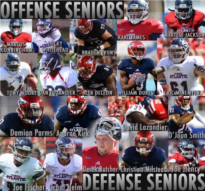 Going through the 📷 vault, and will be posting some throwbacks and shoutouts during the next month. Today's #SaturdayShout is for the 2014 @FAUFootball Senior Class. Lots of familiar faces. Owls Up fellas. 🌴🦉🏈