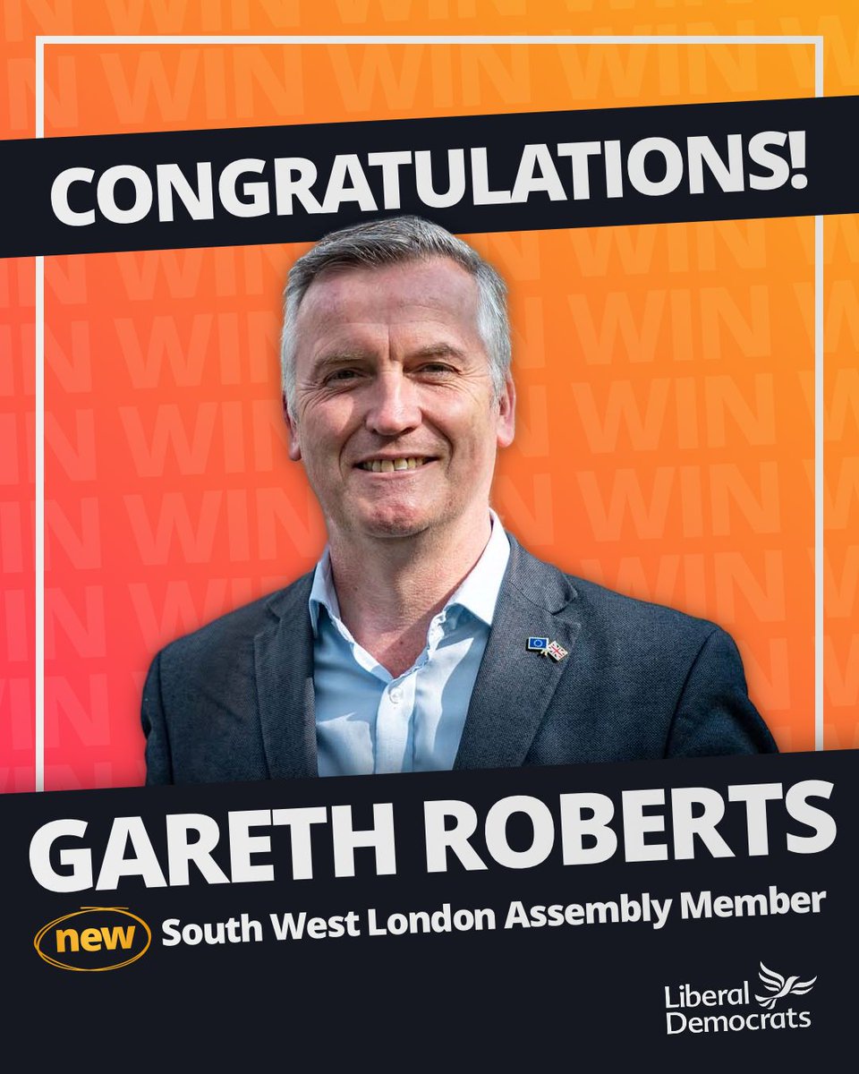 Liberal Democrats have gained South West London from the Conservatives. 💪💪💪🔶🔶🔶