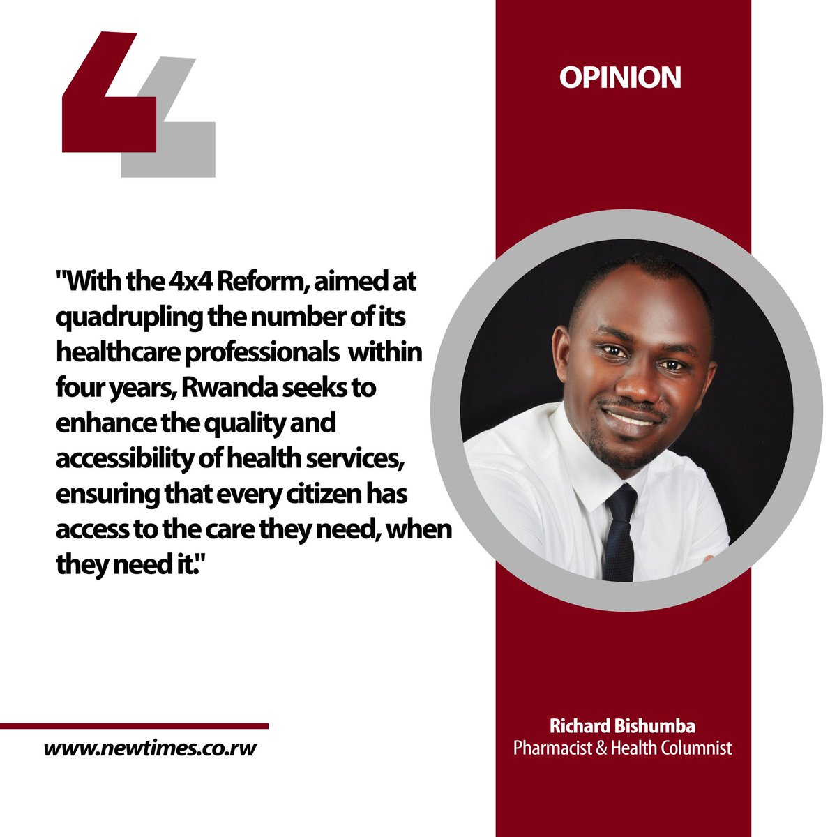 As #Rwanda marches towards its ambitious goal of achieving the life expectancy of 80 years by 2035, the 4x4 Reform – to quadruple its health workforce in 4 years – stands as a testament to the country’s relentless pursuit of progress. My latest column: buff.ly/4blm4Nz