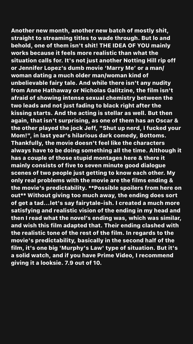 #TheIdeaOfYou #AnneHathaway #NicholasGalitzine #romance #drama #romcom #dramedy #NottingHill #ReidScott #EllaRubin #MichaelShowalter #PrimeVideo #AmazonOriginal #movie #film #streaming #review #moviereview #filmreview #zachszanyreviews