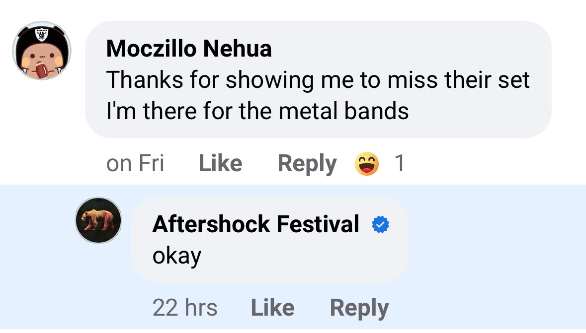 can someone give the @AFTERSHOCKSAC social media person a raise