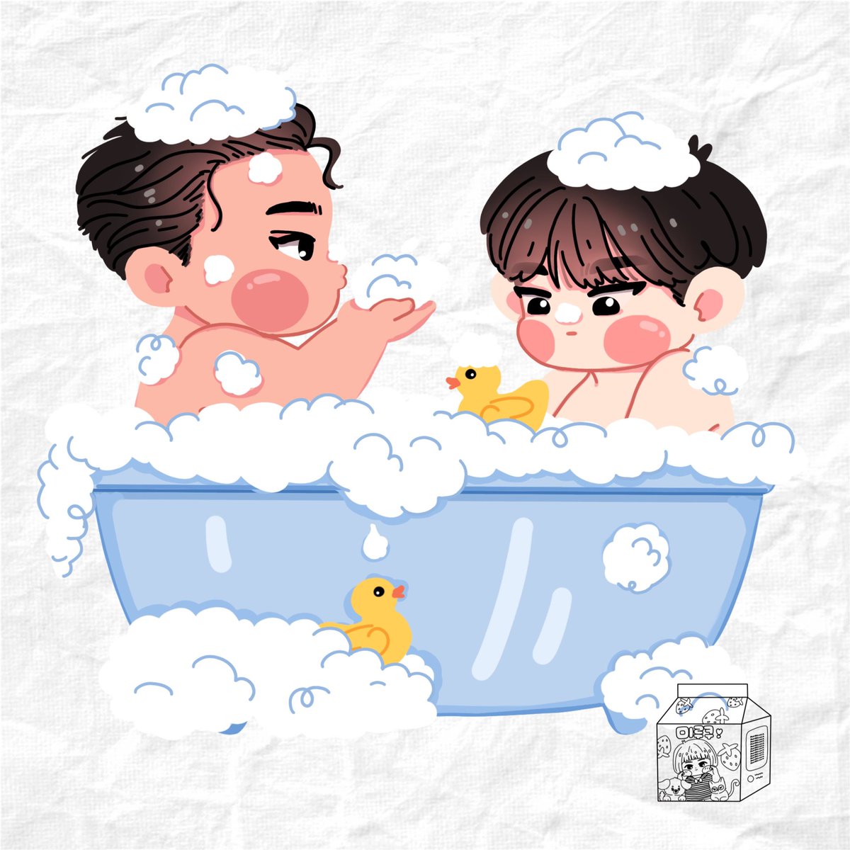 Anyway .. mingyu needed to wash up .. and wonwoo said let’s wash up .. so .. 

HAAHAHAHAH i remember i had this done last year september😭 minwon bubble bath🤣