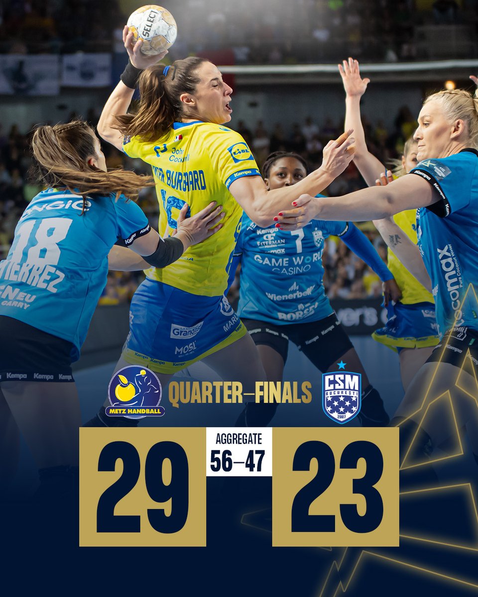 𝐌𝐞𝐭𝐳 𝐇𝐚𝐧𝐝𝐛𝐚𝐥𝐥 have done it! A great 29:23 victory at home secures the 🇫🇷 side the trip to the #ehffinal4 for the third time in their history! 👏

#ehfcl #clw #handball #daretorise