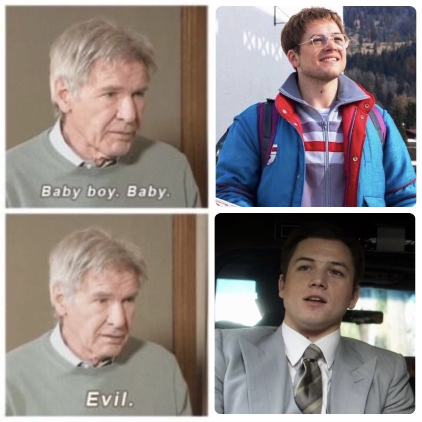 baby boy vs evil #taronegerton
