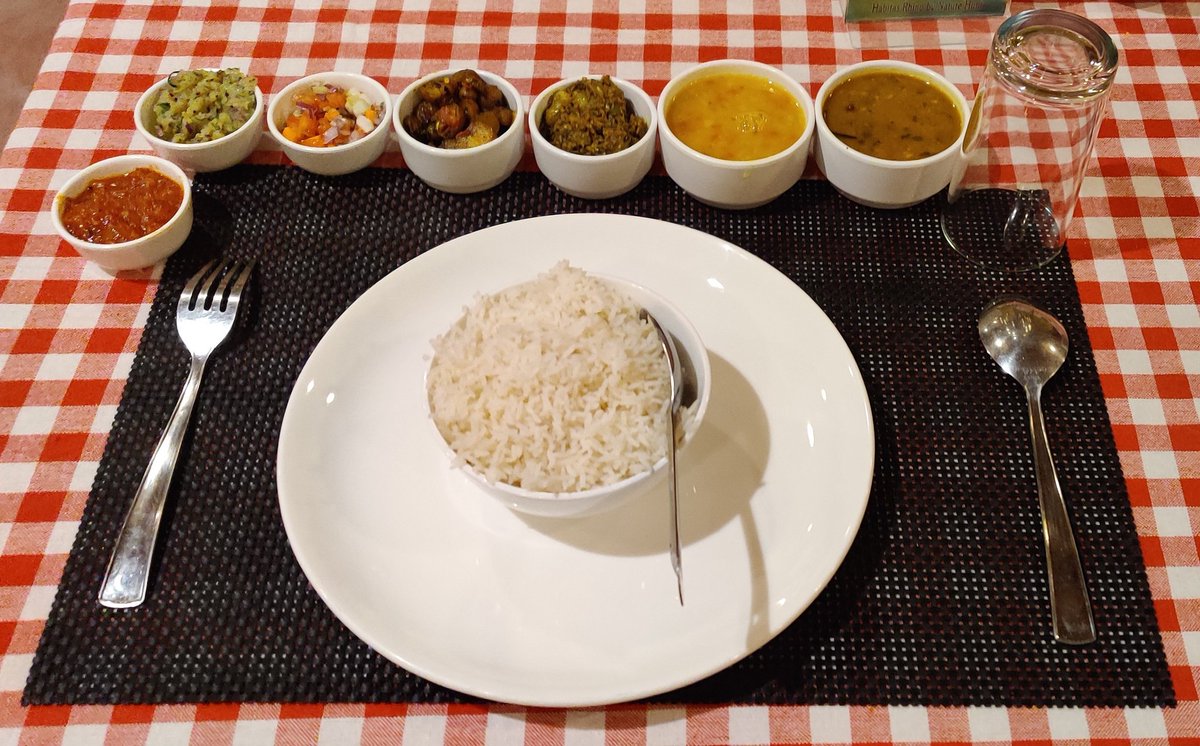 First meal for the day - Assamese thali ! 
PS: Was extremely grumpy before eating this now feeling way much better 🥹❤️