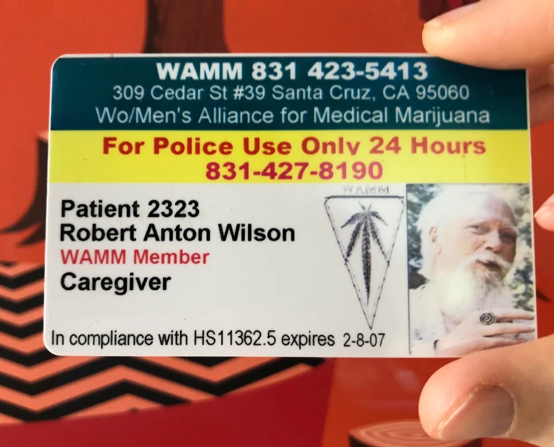 @DanaDooDah @Malgwyn RAW was in wheelchair most of his last few yrs due to cerebral palsy.. I saw him at a protest about 98/99. He got free medical cannabis from WAMM. Women's Alliance for Medical Marijuana. I found his card online. And some links about WAMM. They came along way in 30 yrs. Assorted: