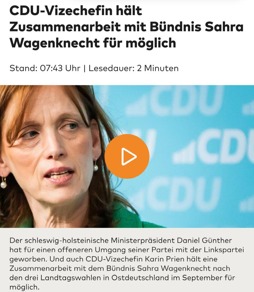 Anders als die Linkspartei muss das Bündnis Sahra Wagenknecht erst noch zeigen, wo es sich einsortiert. Aber schon spannend, wie wenig konsistent man in der Union Bündnisse ausschließt oder für möglich hält.