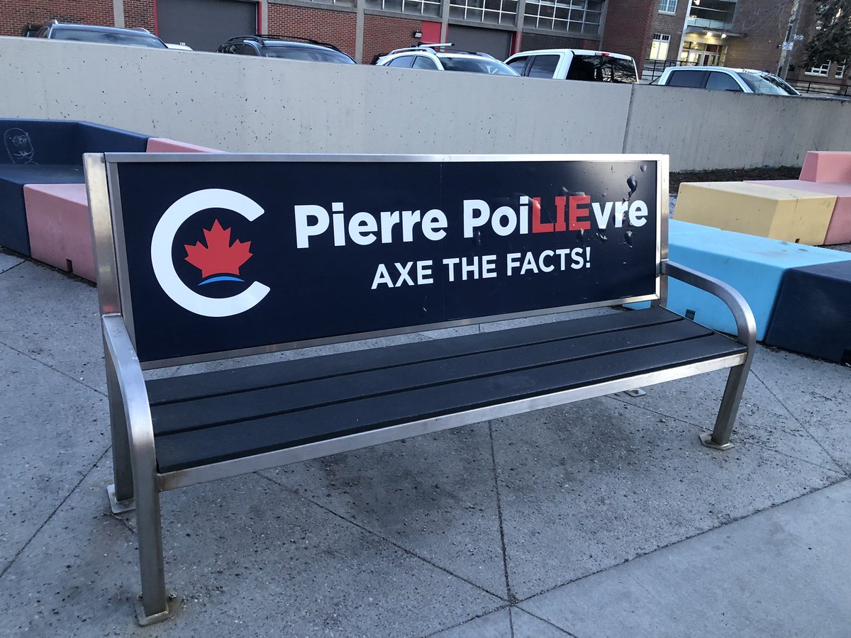 Exciting! Pierre Poilievre’s new bus stop benches are showing up all over Calgary and will be coming soon to a bench near you! Next election, vote Poilievre, so you know what to expect from government. LIE is literally in his name! #cdnpoli #abpoli #yuc #EnoughIsEnoughUCP