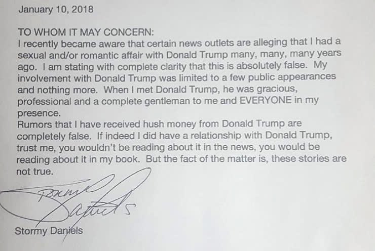BoLoudon's tweet image. A SECOND Stormy Daniels letter denying her affair has been found.

Judge Merchan FORCED Rightful President Trump to delete the first letter and fined him $9,000.

Stormy and Judge Merchan definitely wish this letter didn't exist.

Sure would be a shame if everyone reposted it...