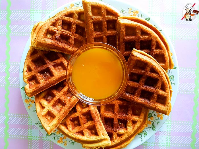 ⁠
Vegan Mango Waffles-while canned mango puree works wonders, opt for fresh mangoes in season for an extra burst of flavor. A delightful Mother's Day breakfast—simple and utterly perfect for the occasion. #mangorecipes 
⁠
l8r.it/RSHR