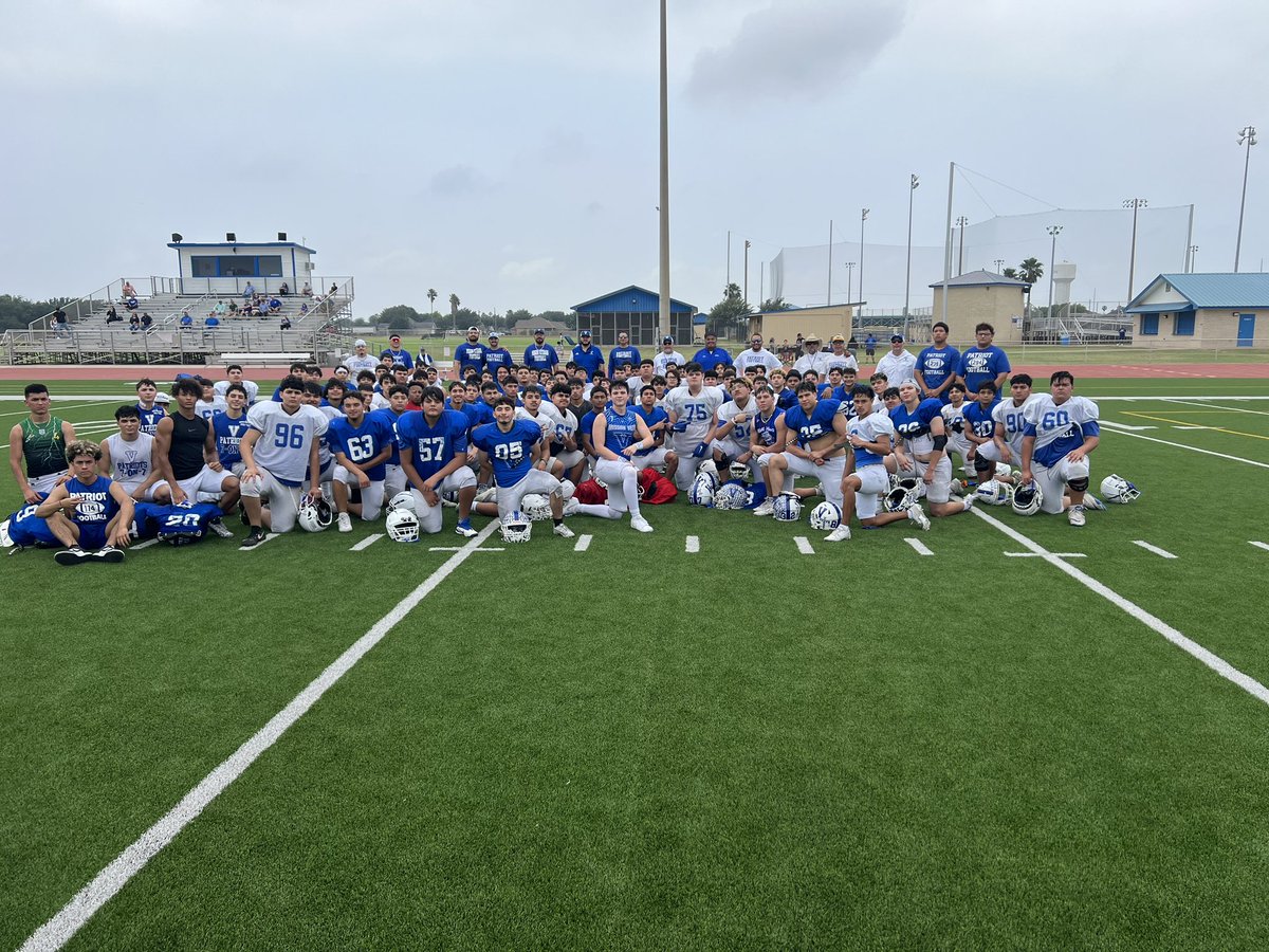 Good morning from The Patriot Football Family!!!! Spring Practice #10 is in the books!!!! 1st intra-squad scrimmage today-got everyone a lot of reps!!!!!
#goldballchasing