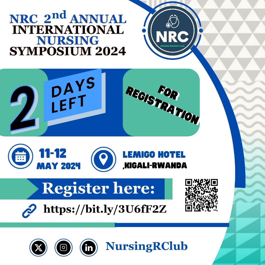 Future and Registered Nurses and midwives don’t miss this opportunity #NRCSymposium2024.Through @NursingRClub Act now to secure your spot and be a part of the revolution in health research.
Register here: bit.ly/3U6fF2Z.
 #InternationalNursesDay2024