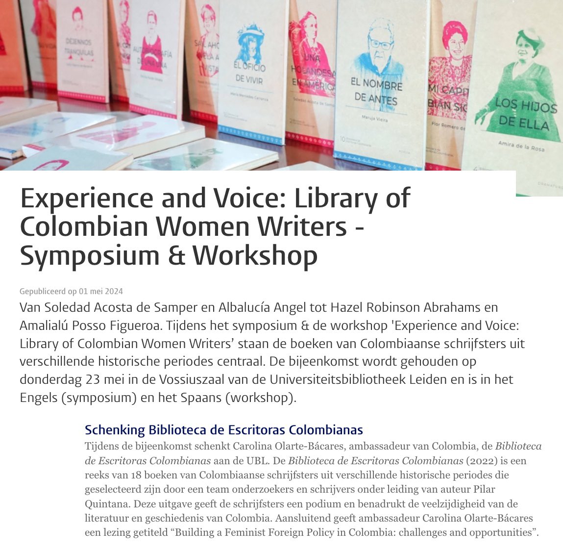 The internationalization strategy of #ColombianLiterature gains momentum as @FILBogota coincides with the launch of the #ColombianWomenWriters Library at @LeidenU in the 🇳🇱. A powerful testament to the richness and diversity of 🇨🇴 literary voices reaching global audiences.