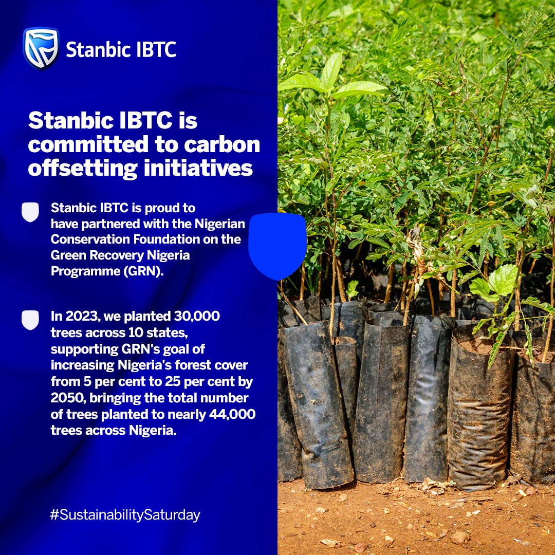 Together, let's keep planting for a healthier planet.
#SDG13 
#SDG15
#ClimateAction
#SustainabilitySaturday
#StanbicIBTC