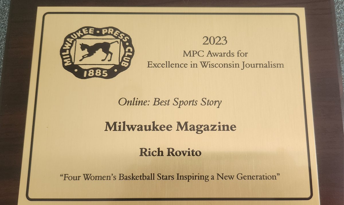 Honored to have won a Gold Award and four Silver Awards in the @MKEPressClub's Excellence in Wisconsin Journalism competition for my work with @milwaukeemag. Awards were handed out at last night's Gridiron Awards dinner at the Pfister Hotel in Milwaukee. Congrats to all winners.