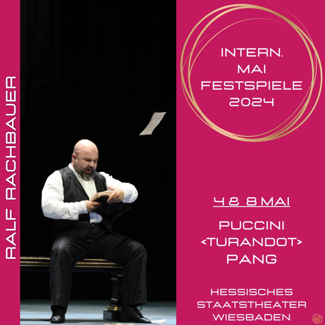 💥 04 #& 08-05-24 💥 #InternationaleMaifestspiele am #StaatstheaterWiesbaden: #Puccini’s #Turandot mit #tenor #RalfRachbauer als #PANG an der Seite von #AnnaNetrebko als #Turandot.
🍀RALF & allen Beteiligten!
Ab 24/25 wechselt RR zum #TheaterBonn:
👉 staatstheater-wiesbaden.de/programm/spiel…