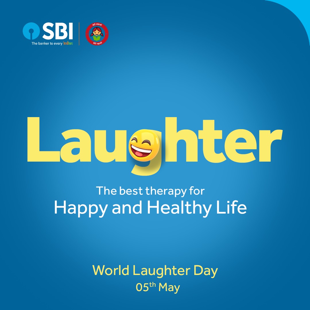 Laughter is more than just an expression. It's a universal language that brings people closer and enriches our lives. Let's cherish the moments that make us laugh. Happy Laughter Day to all! #SBI #TheBankerToEveryIndian #LaughterDay