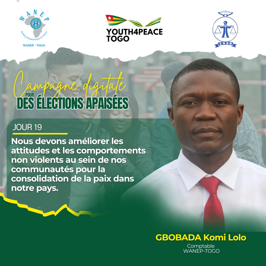 #Non à la violence dans nos communautés. #TisserDesRelationsPourLaPaix #TgTwittos #togolais228 #tolérance #nonviolence #électionstogo @AYIHLeonce